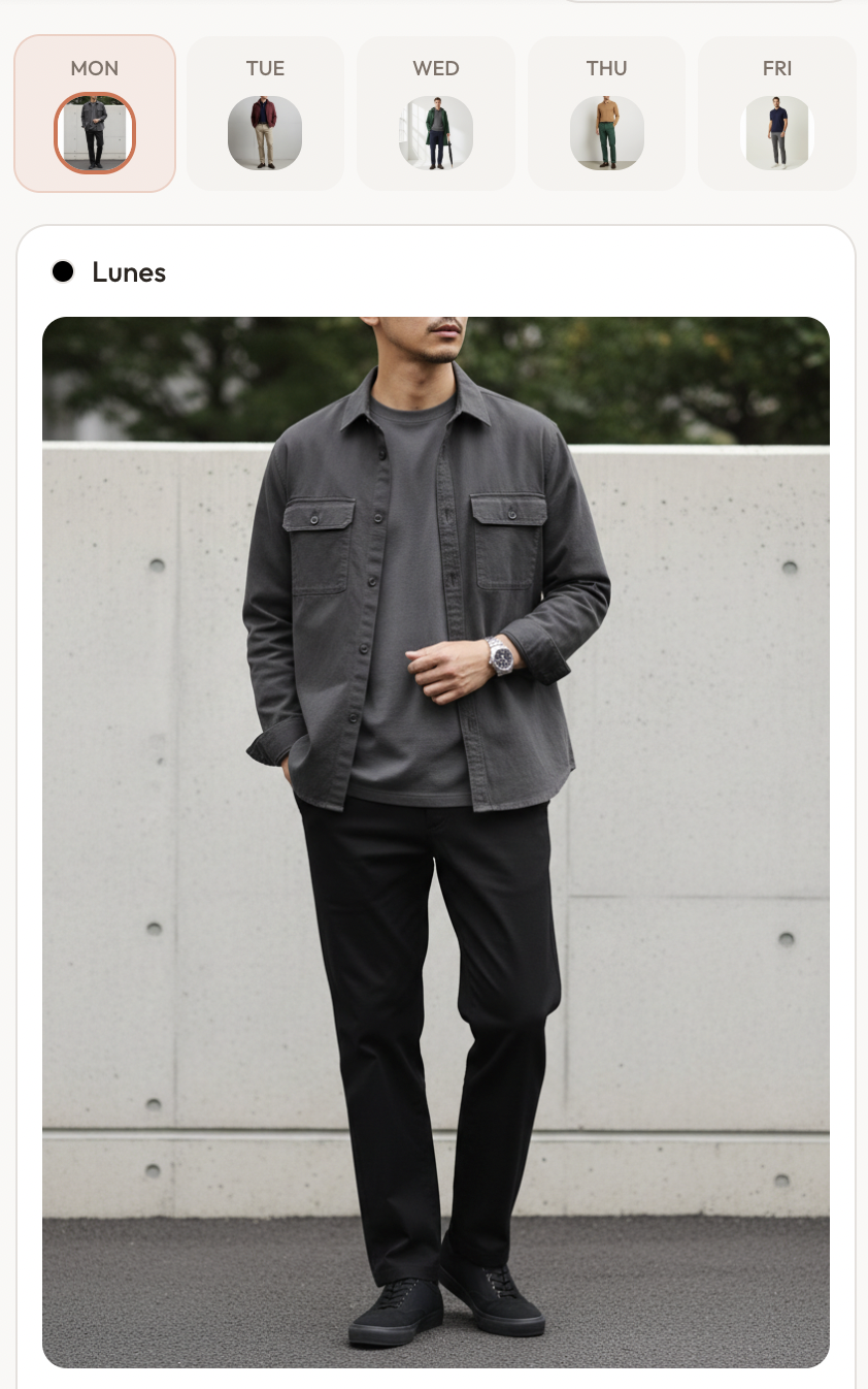 Weekly outfit planner